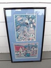 Vintage TOKYO DISNEYLAND & DISNEY TOONTOWN Animation Art Prints Glass Framed