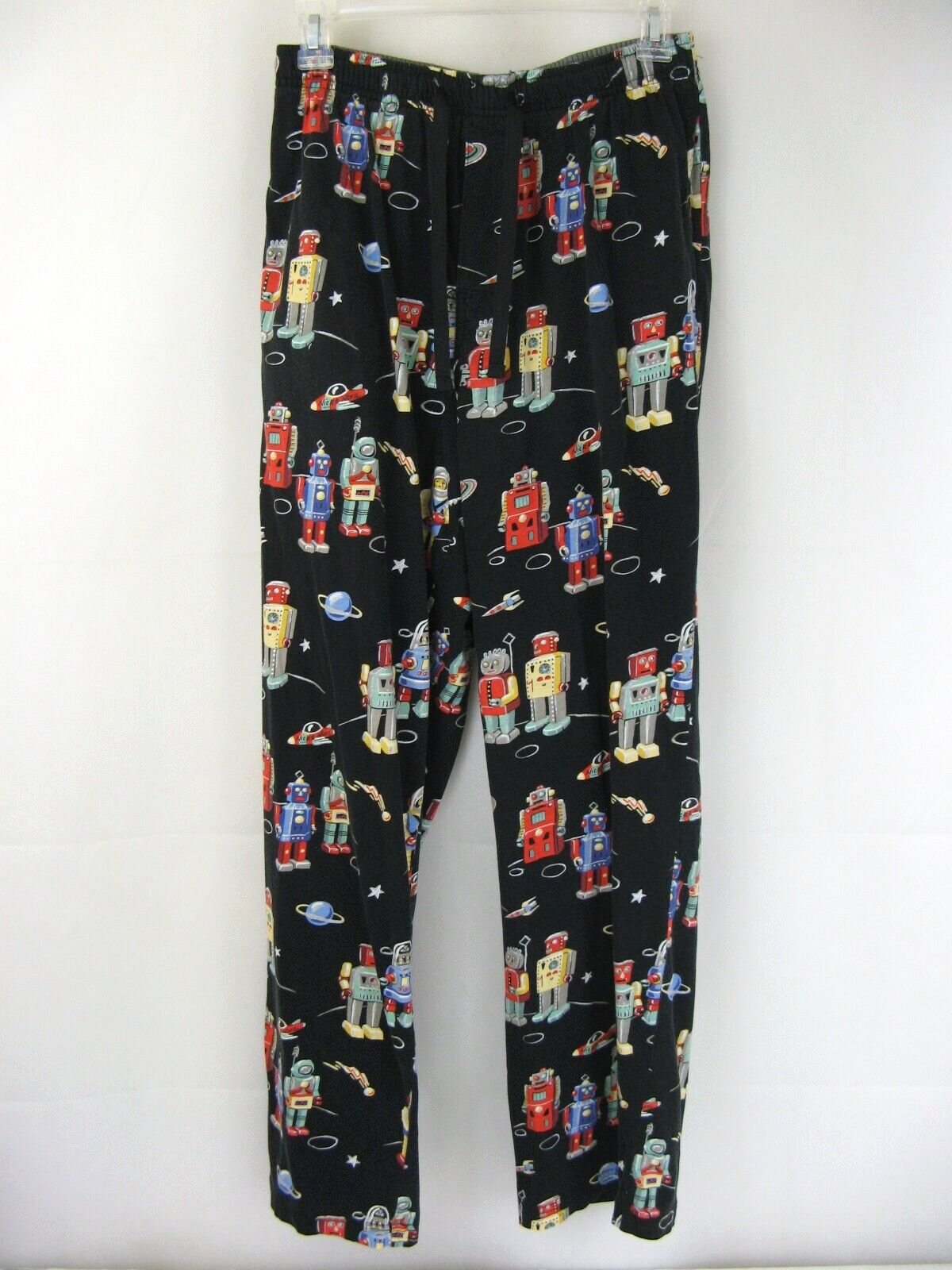 Nora Sleepwear Pants Men's S Robots from Outer Space