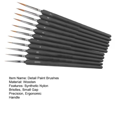 Thin Paint Brush Set Warhammer 40k Painting Tools Premium Synthetic Miniature - Picture 8 of 10