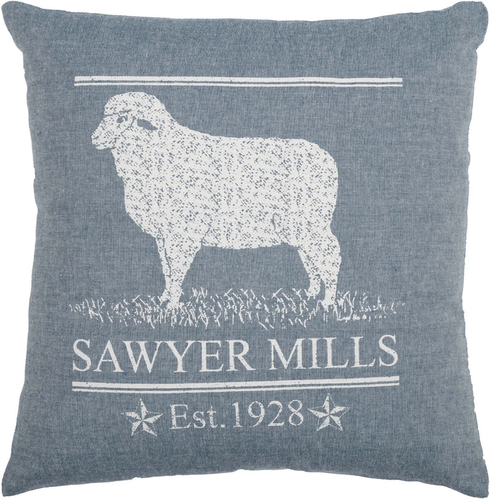 18" Blue Farmhouse Bedding Sawyer Mill Farm Lamb Pillow Cott