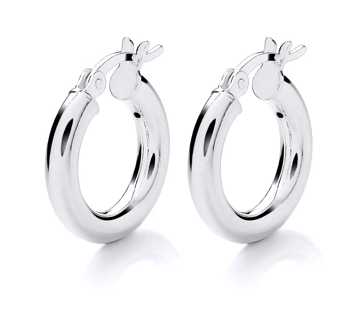 Old English Jewellers 9ct Yellow Gold On Sterling Silver Hinged Hoop Earrings - 12mm To 25mm