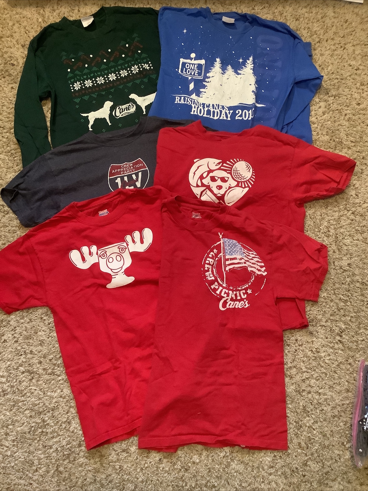 Big Lot of 6 Raising Cane's Crew Uniform Shirts All s… Gem
