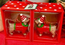 Blue Sky Clayworks Doxie Dachshund Christmas Ornament Set NIB