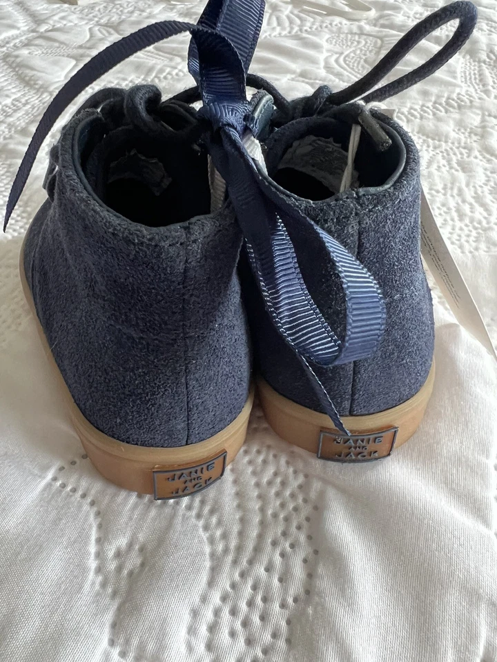 Janie and Jack- 深蓝色婴儿鞋-5码男孩 — 第 3/4 张图片