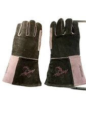 Revco Angel Fire Welding Leather Glove Cowhide Welding Gloves Small Pink Brown