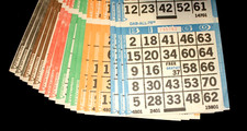 BINGO PAPER Cards sheets 3 on 18 Blue Bdr Special read listing - 10 pack