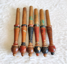 Antique Lacquered Multi Color Wooden Wall Hook Home Decor Collectible 6Pcs WN286