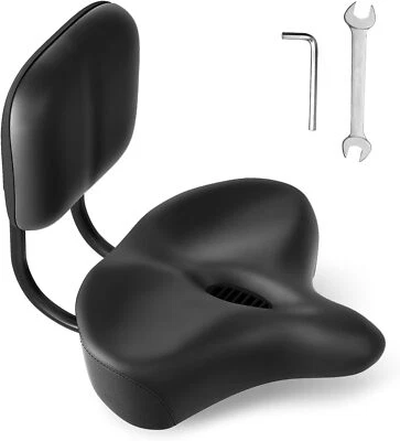 MOONCOOL Backrest Saddle Bike Seat with Backrest Bicycle Tricycle Saddle Seat