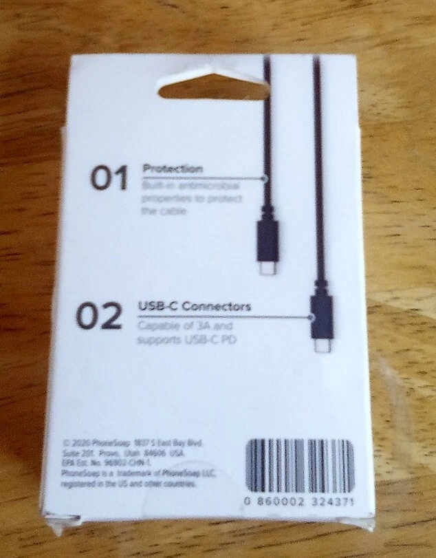 Cable de carga PhoneSoap 2M/6FT NUEVO USB-C Foto 2 de 2