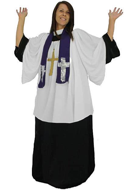 Disfraz de Vicario Excorcista Sacerdote Cantante Evangelio Religioso Dibley Infantil