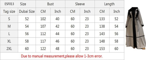 Ramadan Kimono Embroidery Open Kaftan Muslim Women Cardigan Long Dress Islamic - Picture 2 of 18