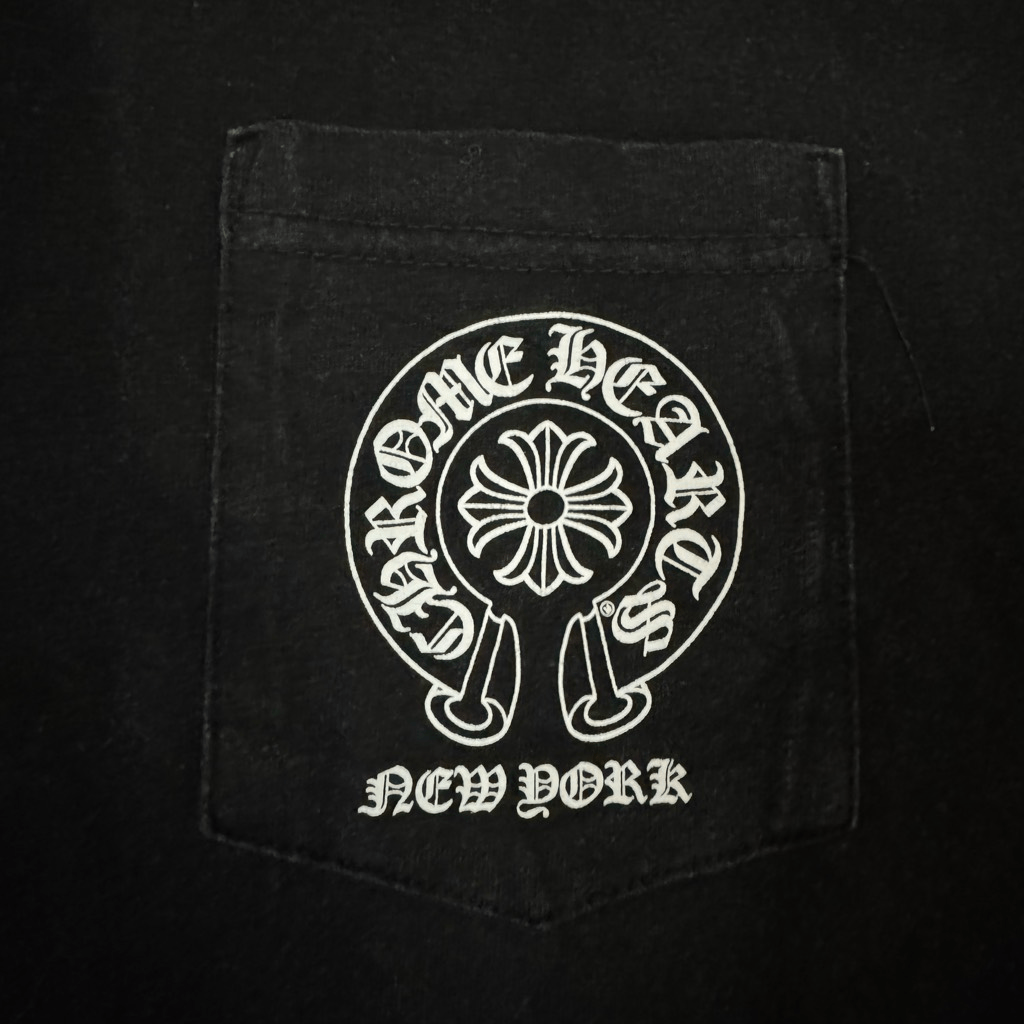 Chrome Hearts L New York Horseshoe Graphic Pocket Tee Shirt Chrome Hearts L New York Horseshoe Graphic Pocket Tee Shirt