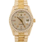 VINTAGE Rolex Day-Date President SILVER DIAMOND BARK 36mm 18K Yellow Gold 18038