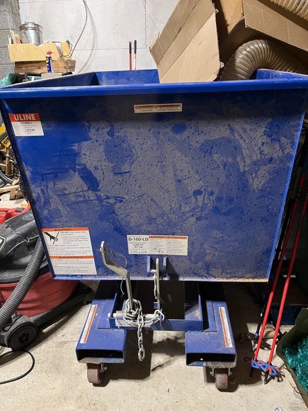 Uline H-21-8BLU Standard Steel Dumping Hopper - 1 Cubic Yard, Blue