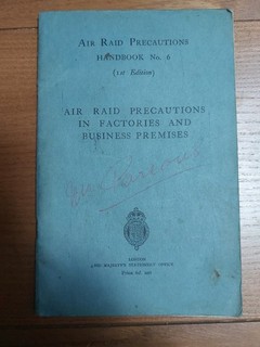 WW ll Vintage 1938 Official Air Raid Precautions Handbook No. 6 1st Edition