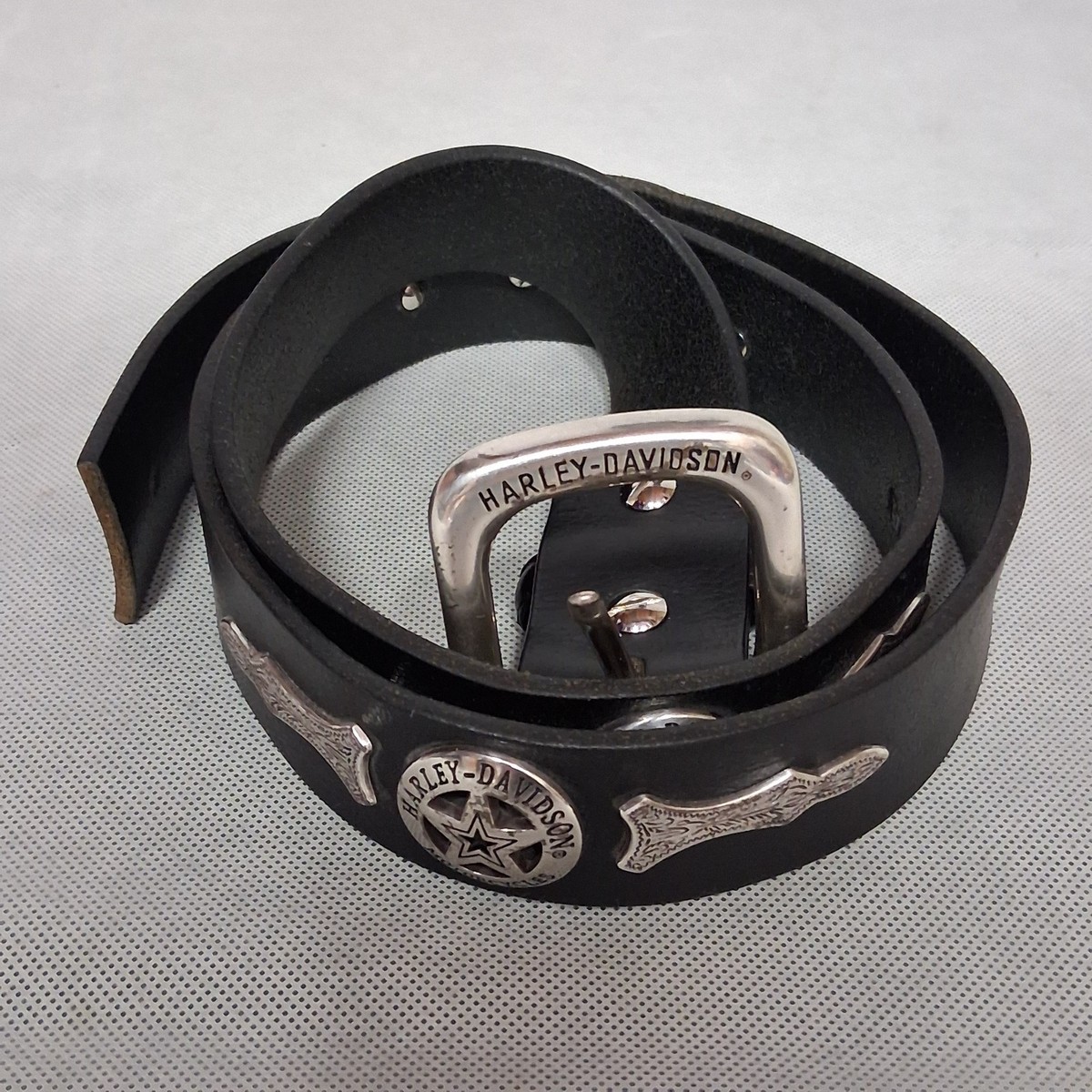 Harley-Davidson Black Leather Belt Men display picture 3