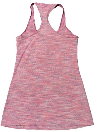 Camiseta sin mangas Lululemon Cool espalda cruzada reversible púrpura naranja jaspeado talla 2 mujer - Imagen 6 de 8
