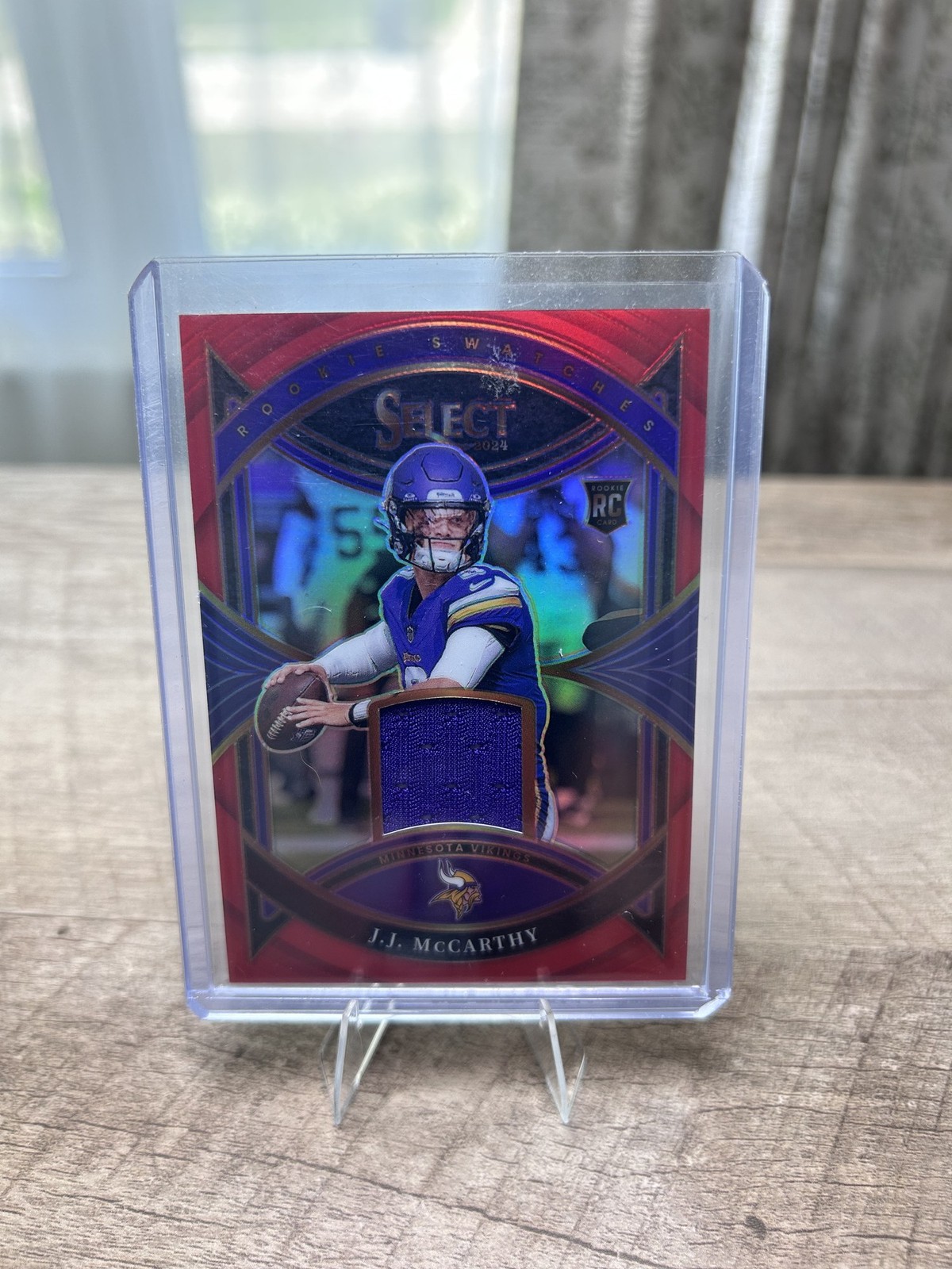 2024 Panini Select J.J. McCarthy RC Rookie Swatches Vikings #RS-JMY