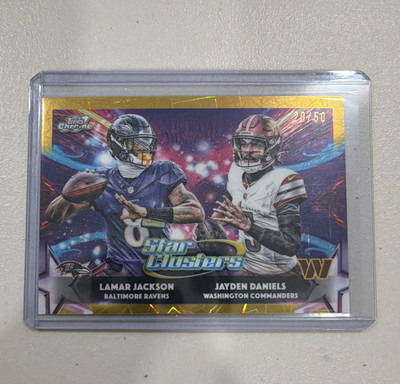 Topps Chrome 2025 Star Clusters SC-5 Lamar Jackson Jayden Daniels 20/50