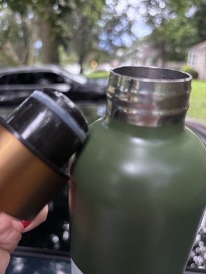 500 ml Green/Gold Stainless Steel Insulated Bottle w Twist Lid for Hot/Cold