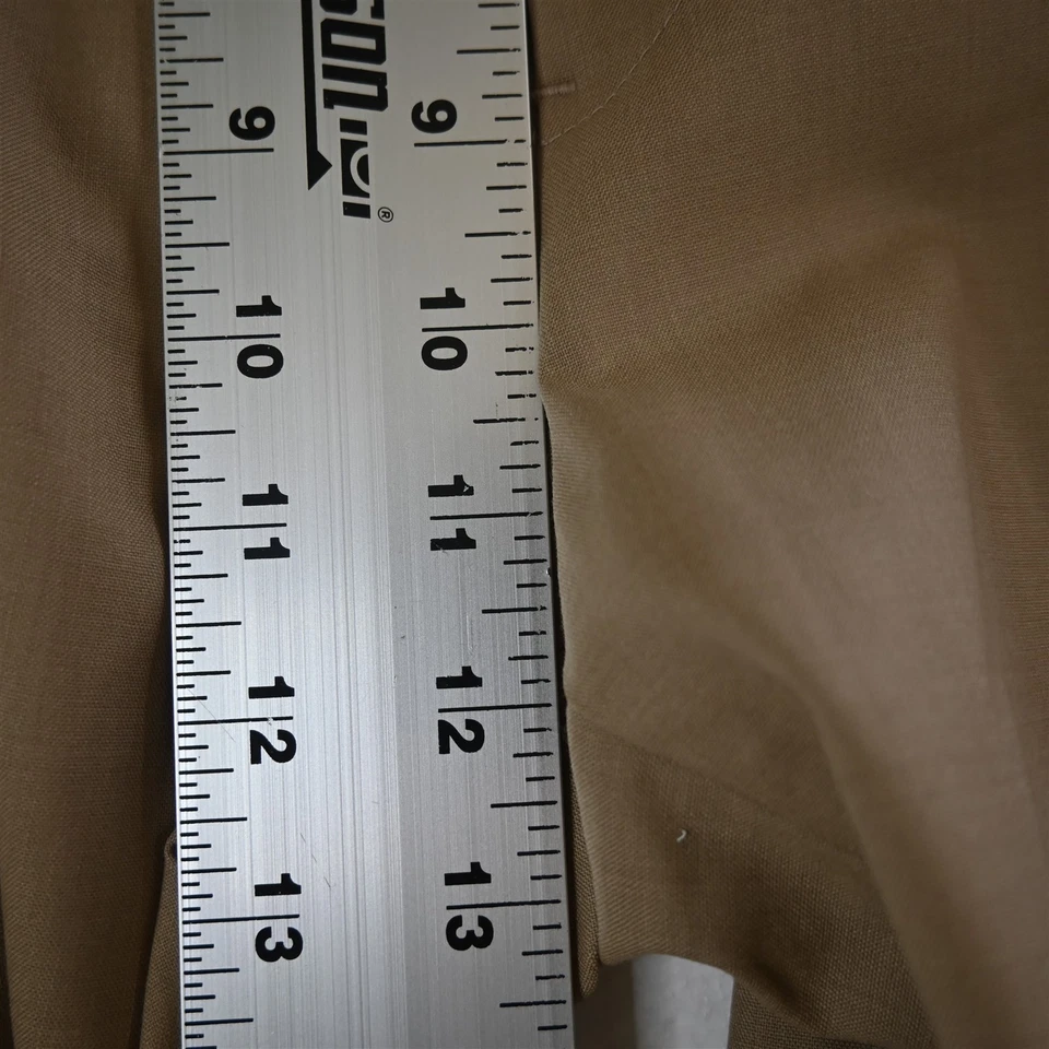 Hart Schaffner Marx 36x30 Khaki 100% Wool Pleated Cuffed Dress Mens Pants - Image 3 of 4