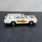 Vintage 1971 Matchbox Lesley No 55 Superfast White Mercury Police Car Wagon