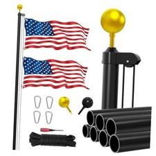 25 FT 14 Gauge Heavy Duty Flag Pole for Outside In Ground, Extra Thick 25FT