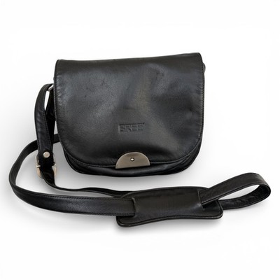 Original BREE Echt Leder Schwarz Damen Tasche Schultertasche Umhängetasche