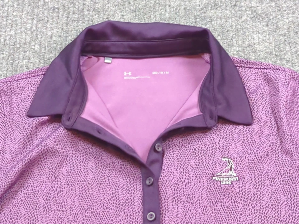 Under Armour Shirt Womens Medium Purple Golf Polo Collared Short Sleeve - Image 2 of 4