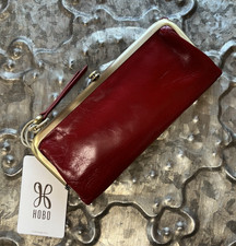 HOBO INTERNATIONAL Wind STUNNING FOLD OVER CLASP FRAME WALLET Garnet Shade NWT 
