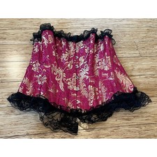 Pink Bustier Corset Valentines Wedding Lingerie Sz Med Lace Burlesque Steampunk