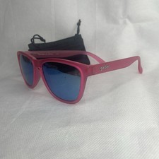 goodr OG Polarized Sunglasses Flamingo On A Booze Cruise Active Pink Blue Lens