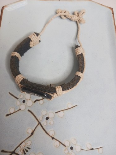 1990er Vintage Peace Leder Armband Peace Zeichen Dezigns by Zetroc Boho Hippie - Bild 2 von 7