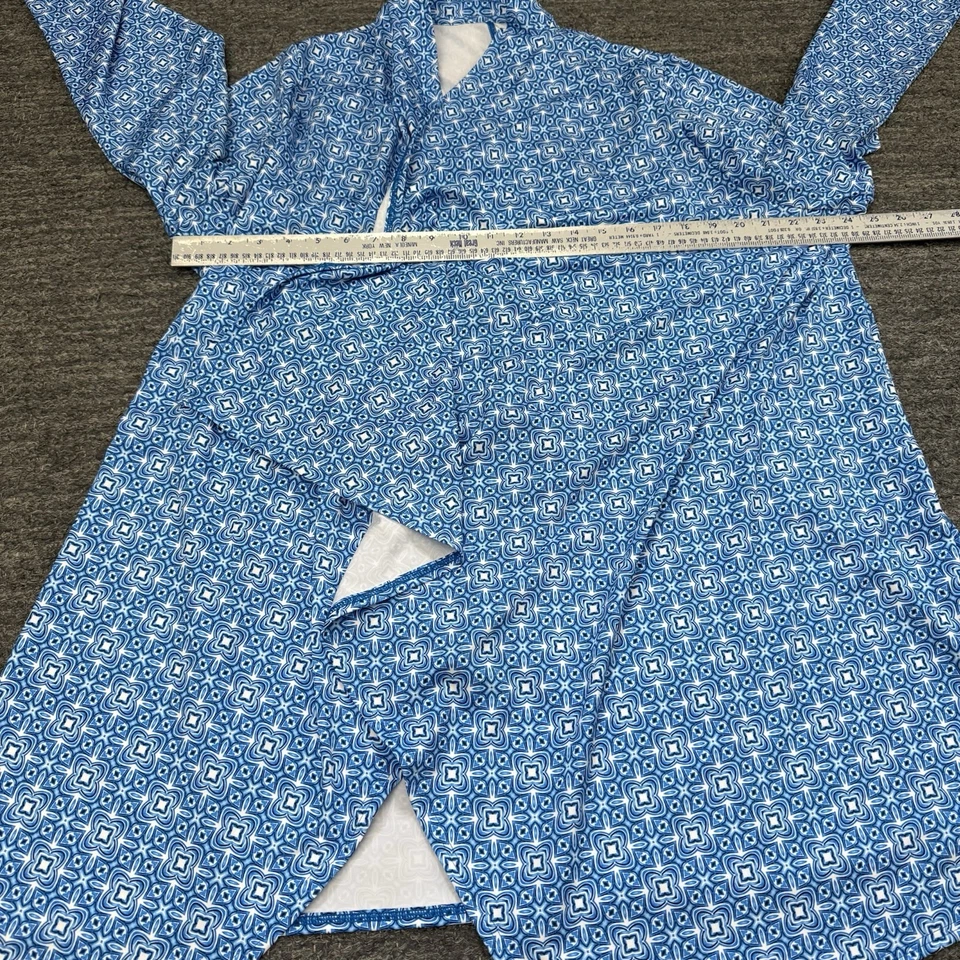 Cárdigan abierto Lands End para mujer 2X Plus azul natación cubierta elástica cascada playa Foto 4 de 4