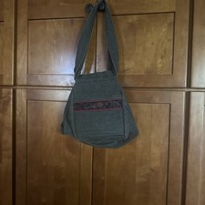Vintage Boho Style Bag With Embroidered Flower Design And Quilted Interior