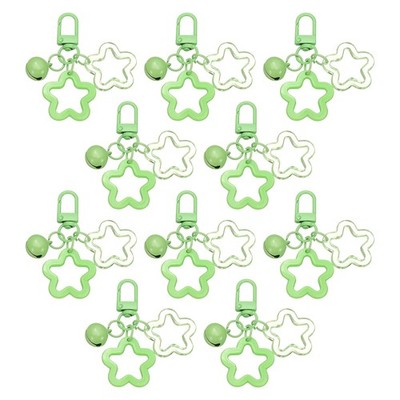 10Pcs Star Keychain, Keychain Charms, Green