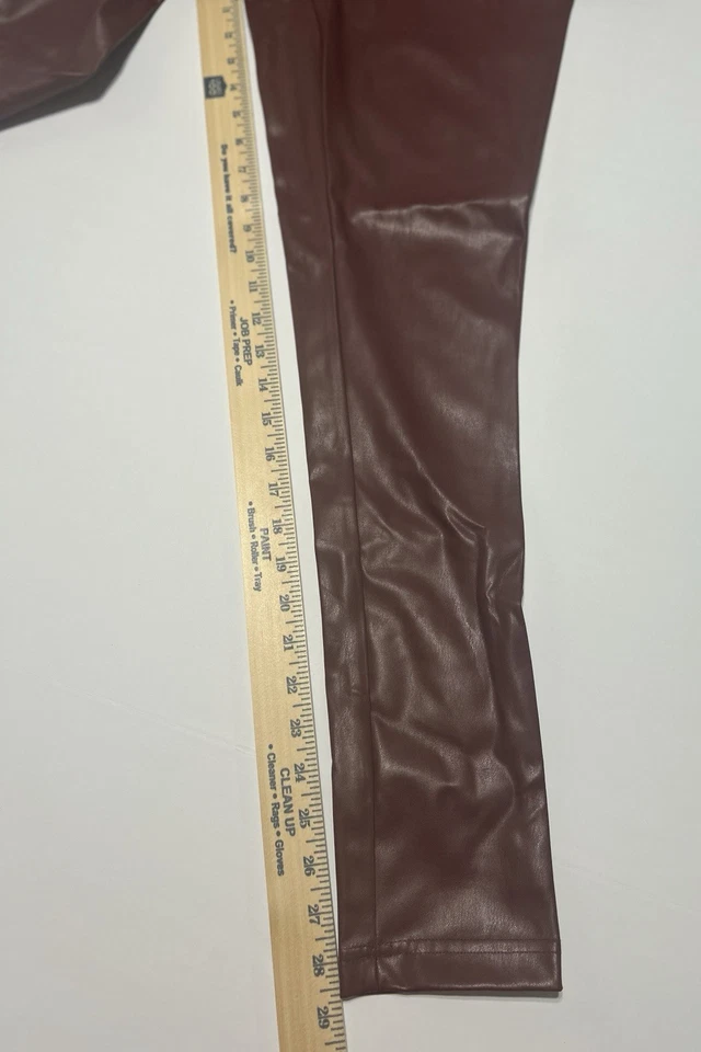 Pantalones INC International Concepts para mujer talla 6 rojos acampanados 100 % cuero escalas Foto 4 de 4