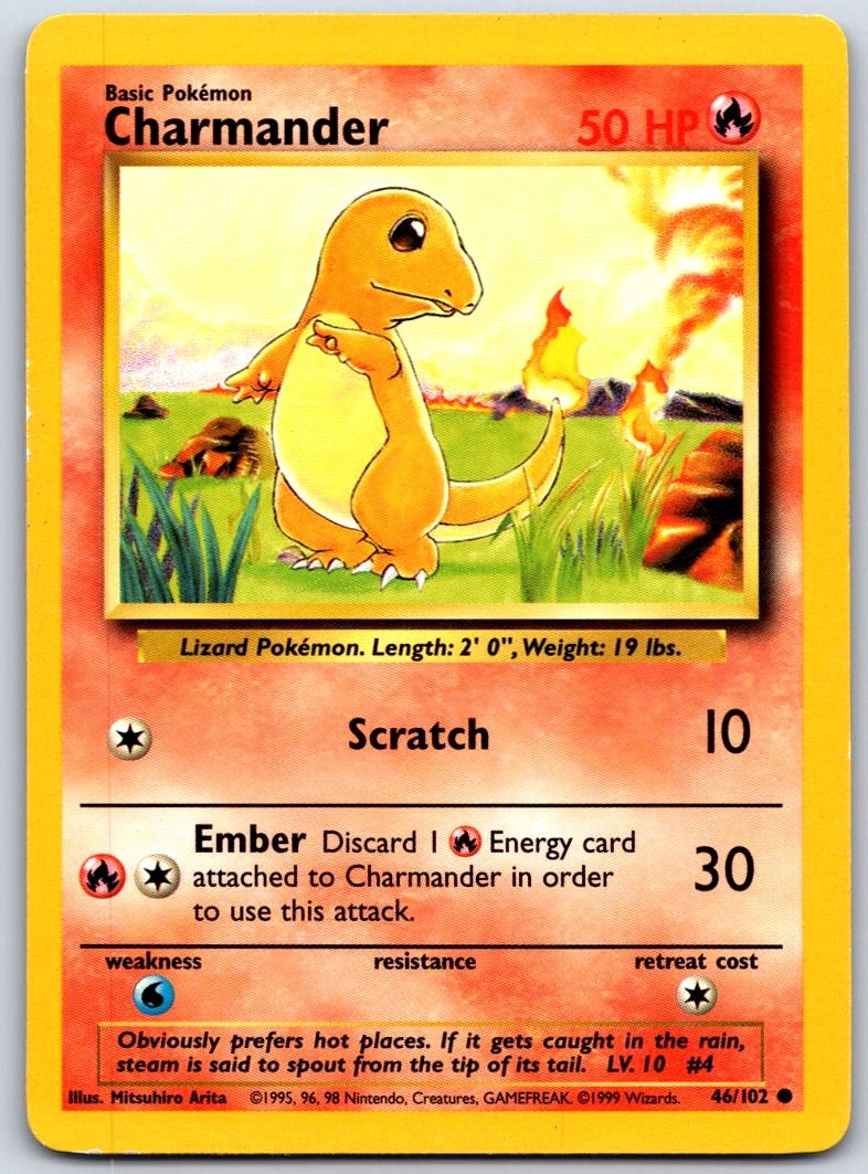 Charmander Unlimited Common Base Set 046/102 MP
