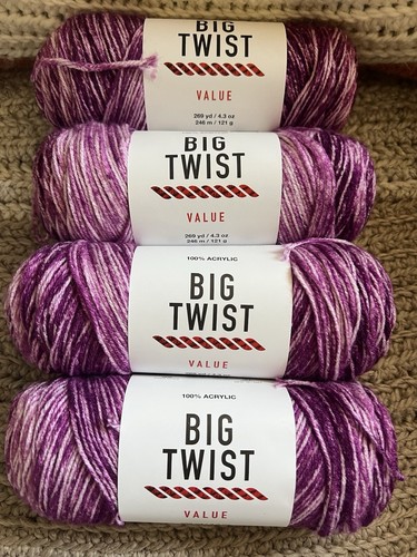 Big Twist Value Yarn Purple Ombre 269yds 4.3oz 4 PACK