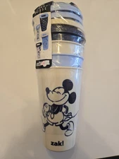 Zak! Disney Mickey Mouse 4 Pack Tumblers with lids NEW SEALED