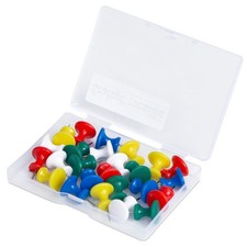 CraftyCrocodile 25 Giant Push Pins - Green, White, Yellow, Blue, Red Jumbo Ta...
