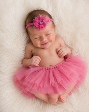 Newborn Outfit Baby Girl Set of 2 Tutu Skirt  Flower Head Band Photo Prop NEW