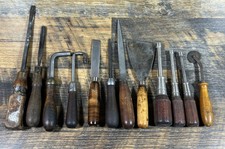 Vintage Hand Tools Woodworking Wood Handles (Lot of 12)