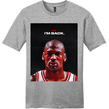 NEW Art Society MJ AIR 23 IM BACK HEATHER GREY Tee Shirt SM-4XLARGE MADE IN USA