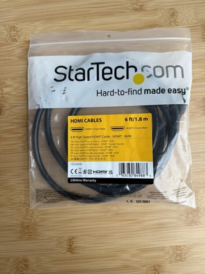 StarTech 6ft (2m) HDMI Cable - 4K High Speed w Ethernet UHD 4K 30 Hz (hdmm6)