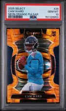 2025 Select Cam Ward Concourse Neon Orange Pulsar Prizm /7 PSA 10 FOTL *POP 1*