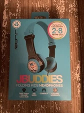 JLAB JBuddies Folding Kids Wired Headphones Toddler Headphones Blue Ages 2-8