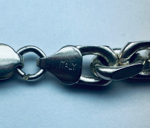 Brazalete de cadena marina ancla plata esterlina 925 vintage de Italia 32,9 g - Imagen 8 de 16