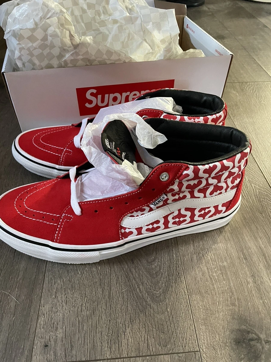 Vans Skate Grosso Mid Supreme Monogram S Red Shoes