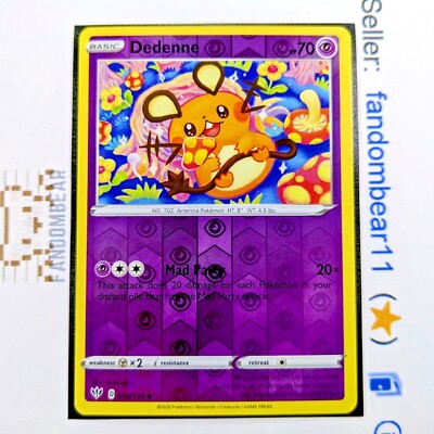 Dedenne REVERSE HOLO card 078/189 Sword & Shield Darkness Ablaze
